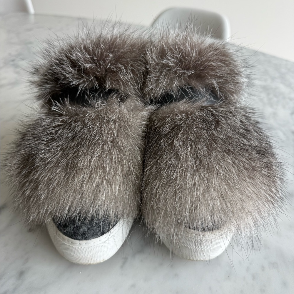 Fur Moncler Gray Shoes